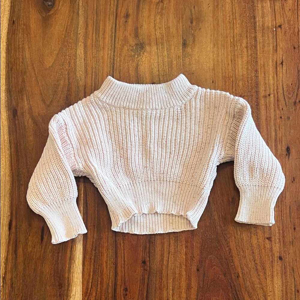 Pink oversized baby knitted sweater 100% cotton